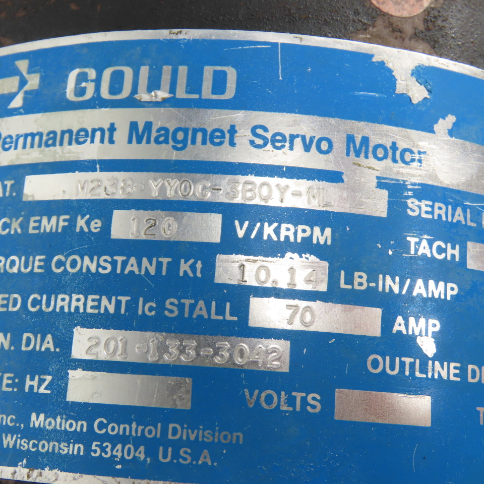 Gould M238-YYOG-3BOY-ML Permanent Magnet Servo Motor (PARTS/REPAIR)