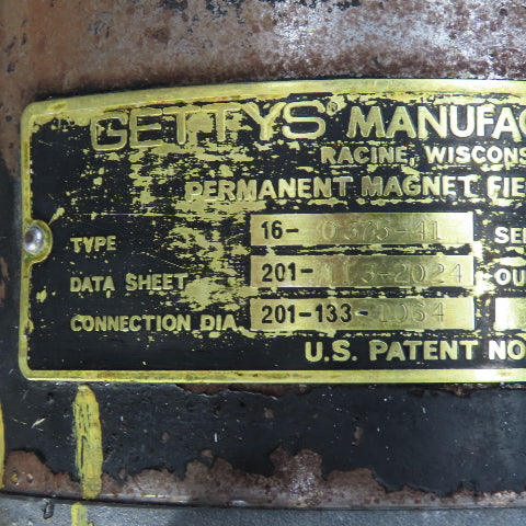 Gettys 16-0375-41 201-113-2024 Permanent Magnet Servo Motor 1-3/8" Shaft