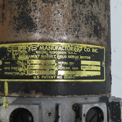 Gettys 16-0375-41 201-113-2024 Permanent Magnet Servo Motor 1-3/8" Shaft