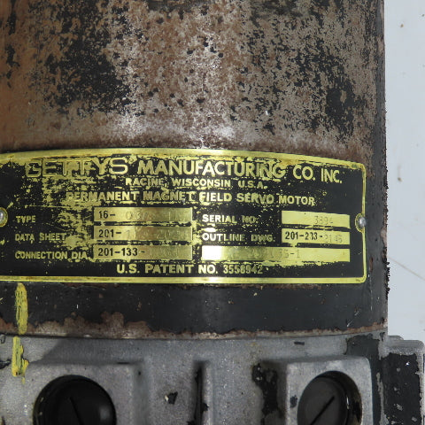 Gettys 16-0375-41 201-113-2024 Permanent Magnet Servo Motor 1-3/8" Shaft
