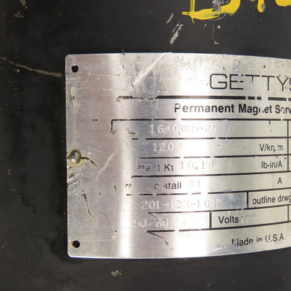 Gettys 16-0386-25 120VDC Permanent Magnet Servo Motor 1-3/8" Shaft 180 LB Torq