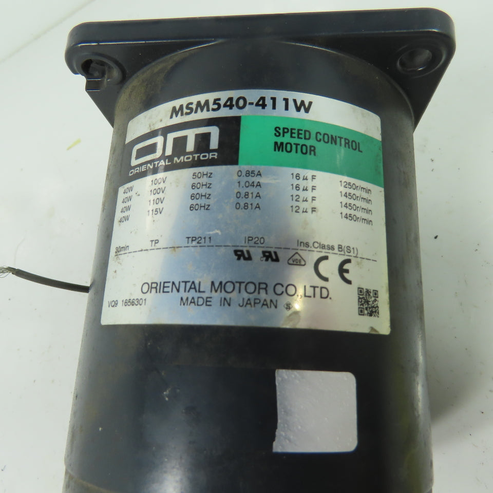 Oriental Motor MSM540-411W Speed Control Motor 115V 1450RPM 50/60Hz