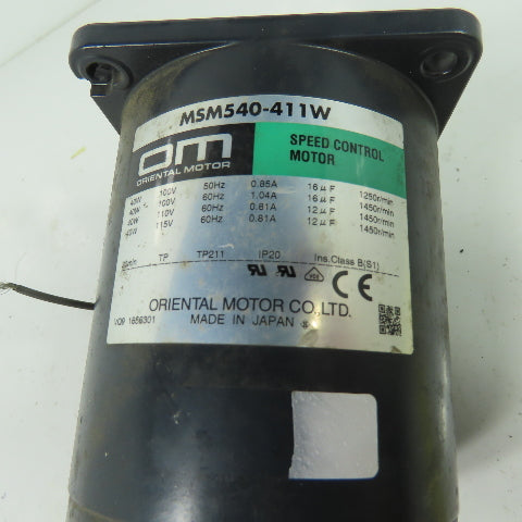 Oriental Motor MSM540-411W Speed Control Motor 115V 1450RPM 50/60Hz