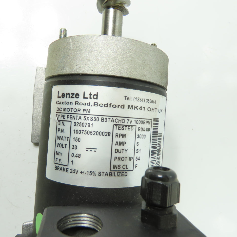 Lenze Penta 5XS30 Electric Motor 33V 0.48Nm 3000RPM 24V Brake