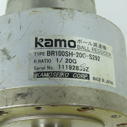 Kamo BR100SH-20G-S292 Ball Type Gear Speed Reducer R. Ratio 1/20G