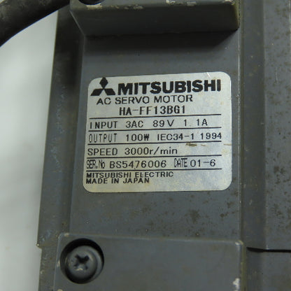 Mitsubishi GR-S-10 Inline Servo Motor Gear Speed Reducer 30:1 Ratio HA-FF13BG1