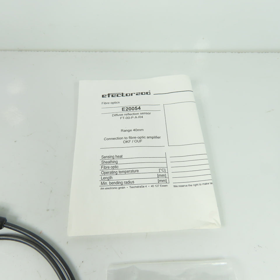 IFM EE20054 Efecter Fiber Optic Diffuse Reflection Sensor 40mm Range
