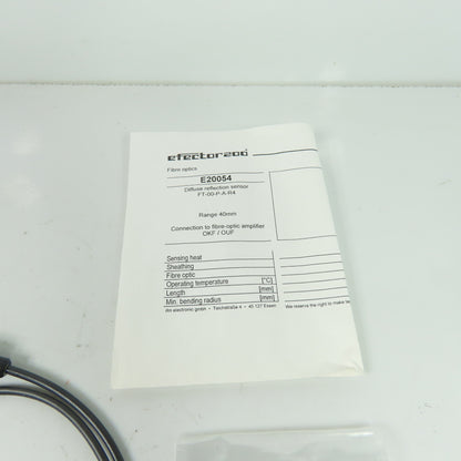 IFM EE20054 Efecter Fiber Optic Diffuse Reflection Sensor 40mm Range