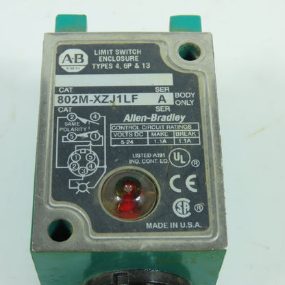 Allen Bradley 802M-XZJ1LF Ser A Limit Switch Body Enclosure 5-24VDC