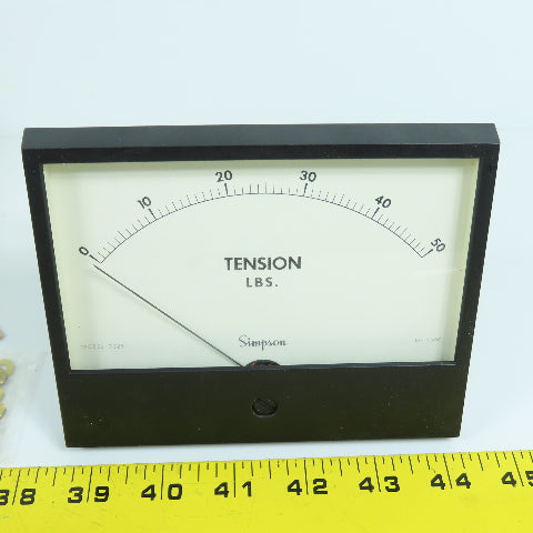 Simpson 3326A-S 3326 Panel Mount Tension LBS. Meter 0-50 5VDC N05301 NEW