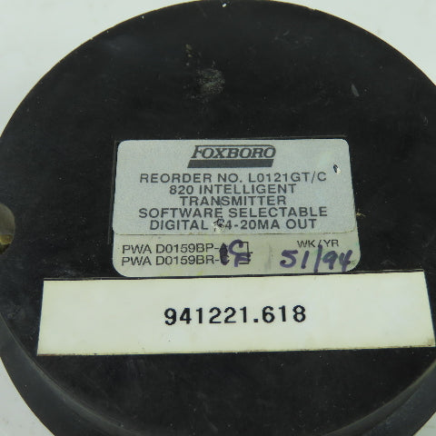 Foxboro L012GT/C 820 Intelligent Transmitter 4-20Ma