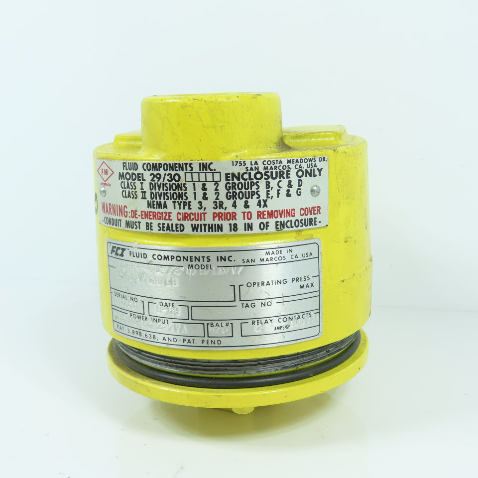 Fluid Components 12-64-4/1"/2"U/S/LD/V Flow Switch Junction Box 2 Amp Contacts