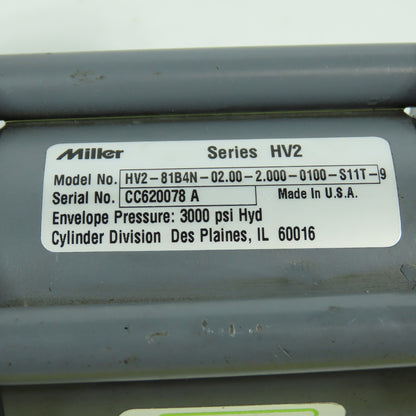 Miller HV2-81B4N Double Act Trunnion Mount Hydraulic Cylinder 2" Stroke 2" Bore