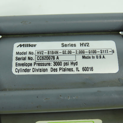 Miller HV2-81B4N Double Act Trunnion Mount Hydraulic Cylinder 2" Stroke 2" Bore