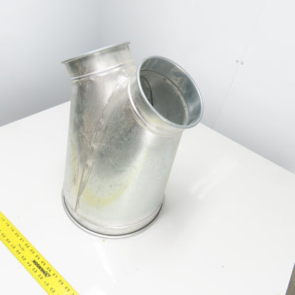 Nordfab Style Y Galvanized Duct 14-3/4" OD x (2)7-1/2" OD Rolled Edge 22" OAL