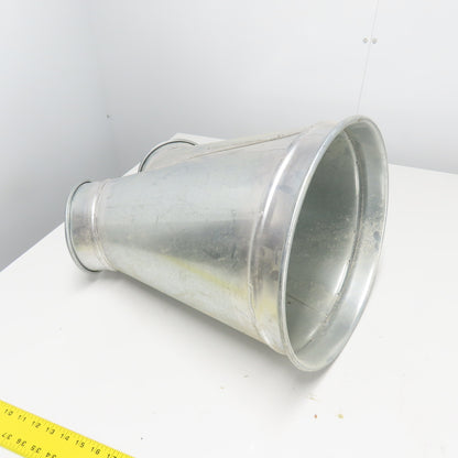 Nordfab Style Y Galvanized Duct 14-3/4" OD x (2)7-1/2" OD Rolled Edge 22" OAL