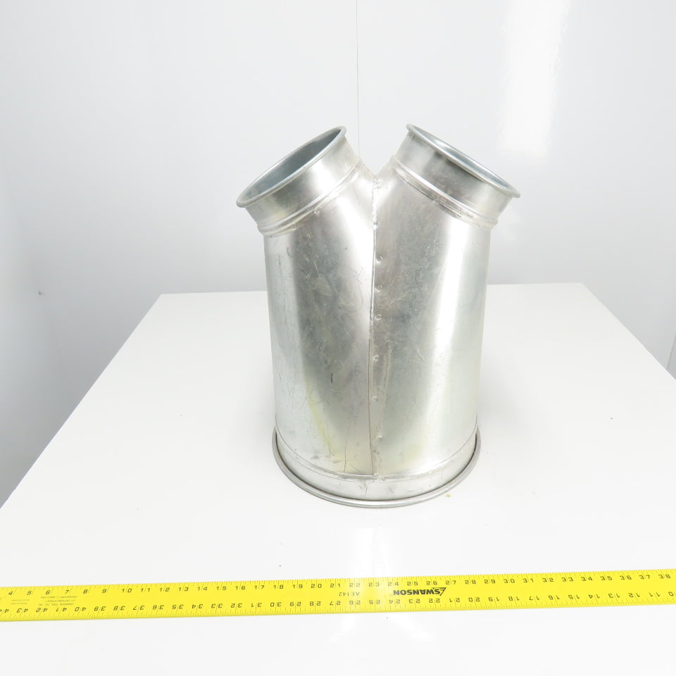 Nordfab Style Y Galvanized Duct 14-3/4" OD x (2)7-1/2" OD Rolled Edge 22" OAL