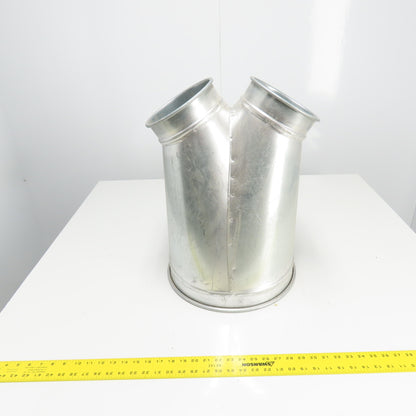 Nordfab Style Y Galvanized Duct 14-3/4" OD x (2)7-1/2" OD Rolled Edge 22" OAL