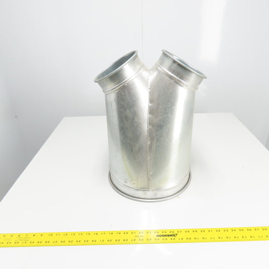 Nordfab Style Y Galvanized Duct 14-3/4" OD x (2)7-1/2" OD Rolled Edge 22" OAL