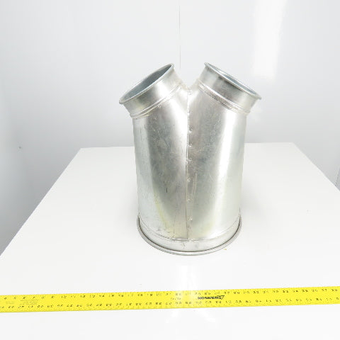 Nordfab Style Y Galvanized Duct 14-3/4" OD x (2)7-1/2" OD Rolled Edge 22" OAL
