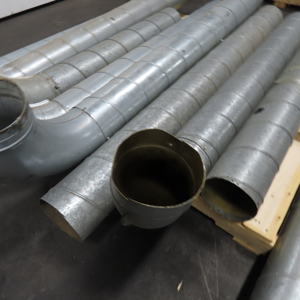 6" Galvanized Duct Pipe 31"-64" Misc. Lengths Lot Of 9