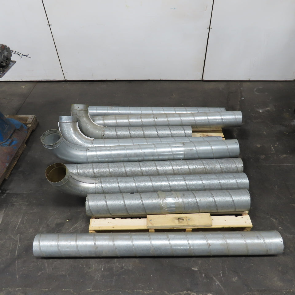6" Galvanized Duct Pipe 31"-64" Misc. Lengths Lot Of 9