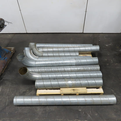 6" Galvanized Duct Pipe 31"-64" Misc. Lengths Lot Of 9