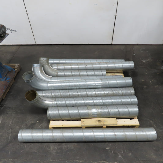 6" Galvanized Duct Pipe 31"-64" Misc. Lengths Lot Of 9
