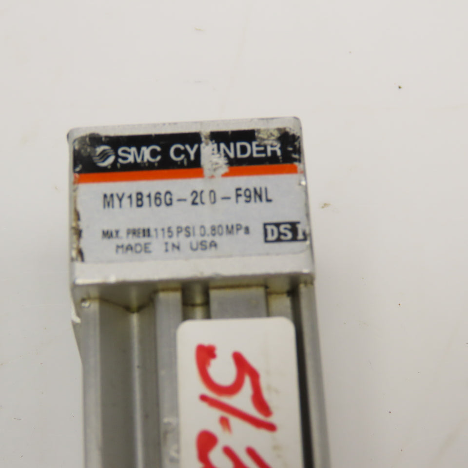 SMC MY1B16G-200-F9NL 16mm Bore 200mm Stroke Rodless Cylinder