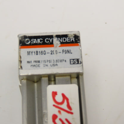 SMC MY1B16G-200-F9NL 16mm Bore 200mm Stroke Rodless Cylinder