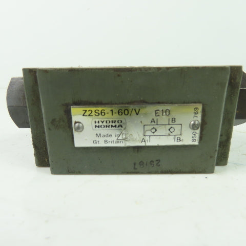 Hydro Norma Z2S6-1-60/V Hydraulic Control Sandwich Valve