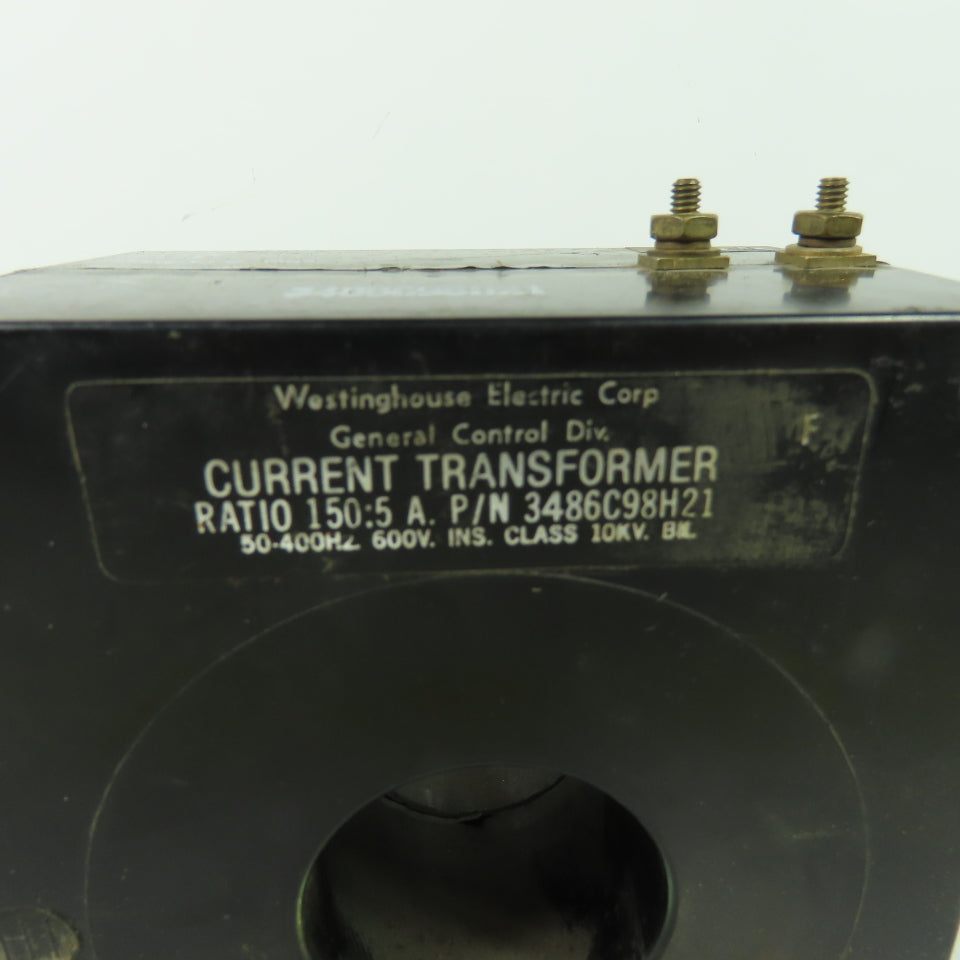 Westinghouse 3486C98H21 150:5 Current Transformer 600V 10KV 50-400Hz