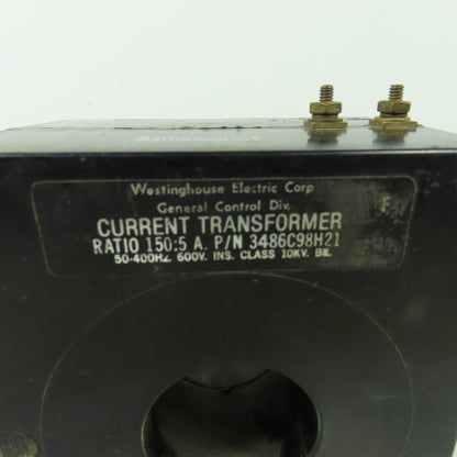 Westinghouse 3486C98H21 150:5 Current Transformer 600V 10KV 50-400Hz