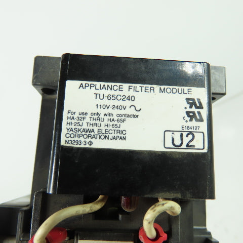 Yaskawa HI-35JV 30HP 600V Contactor 240V Coil W/ TU-65C240 Filter Module
