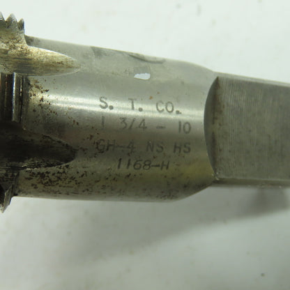 S.T. CO GH-4 NS HS 6 Flute Straight Plug Tap 1-3/4-10