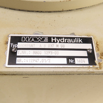 Hawe AGGREGAT A 8 037 M 00 25 Gallon 4.8kW Hydraulic Power Unit 480V 3PH Tested