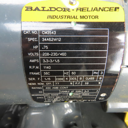 Flowserve 2GASM1D0 0.75HP 4 Gallon Rotary Gear Pump W/Baldor CM3543 Motor Tested