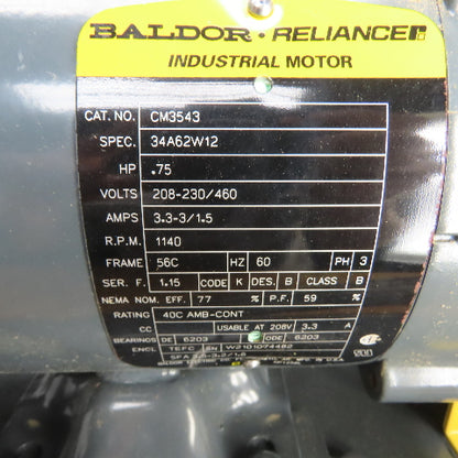 Flowserve 2GASM1D0 0.75HP 4 Gallon Rotary Gear Pump W/Baldor CM3543 Motor Tested