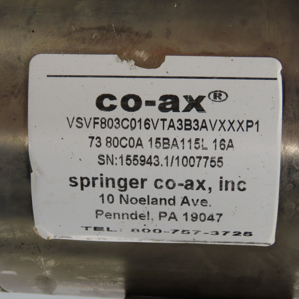 Co-Ax VSVF803C016VTA3B3AVXXXP1 Externally Air Controlled Valve 115V