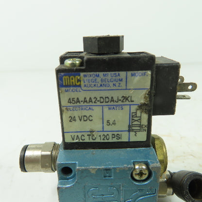 MAC 45A-AA2-DDAJ-2KL 4-W Solenoid Valve 24VDC 5.4W 120PSI 1/8" NPT