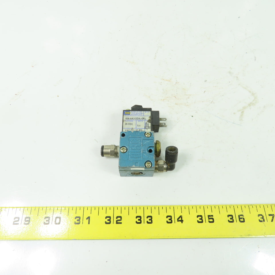 MAC 45A-AA2-DDAJ-2KL 4-W Solenoid Valve 24VDC 5.4W 120PSI 1/8" NPT