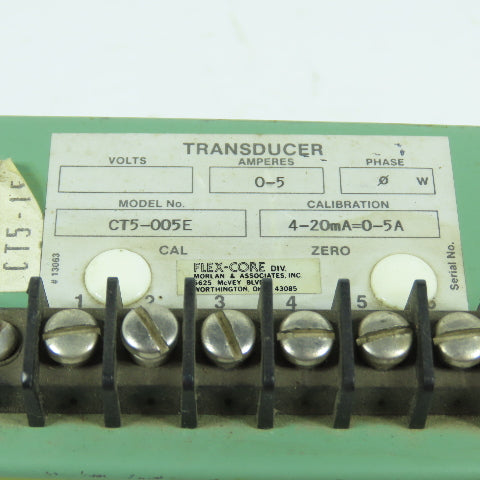 Morlan CT5-005E Flex-Core Transducer 0-5A 115VAC Input