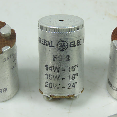 General Electric FS-2 Fluorescent Lamp Starters 14 / 15 / 20 Watt Lot Of 9