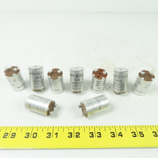 General Electric FS-2 Fluorescent Lamp Starters 14 / 15 / 20 Watt Lot Of 9