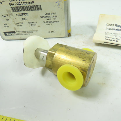 Parker 04F20C1106A1F Solenoid Valve Coil Only 1/4" NPT Orifice 3/32