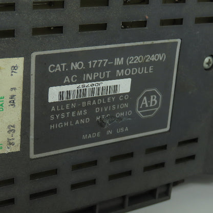 Allen Bradley 1777-IM AC Input Module 220/240V