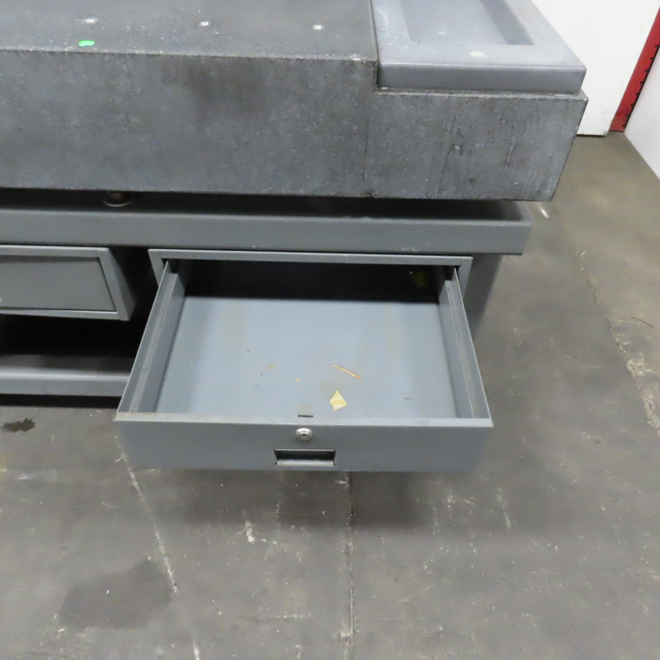 31.5" x 26.5" x 21"H Black Granite Layout Surface Angle Plate 8" Thick W/ Stand