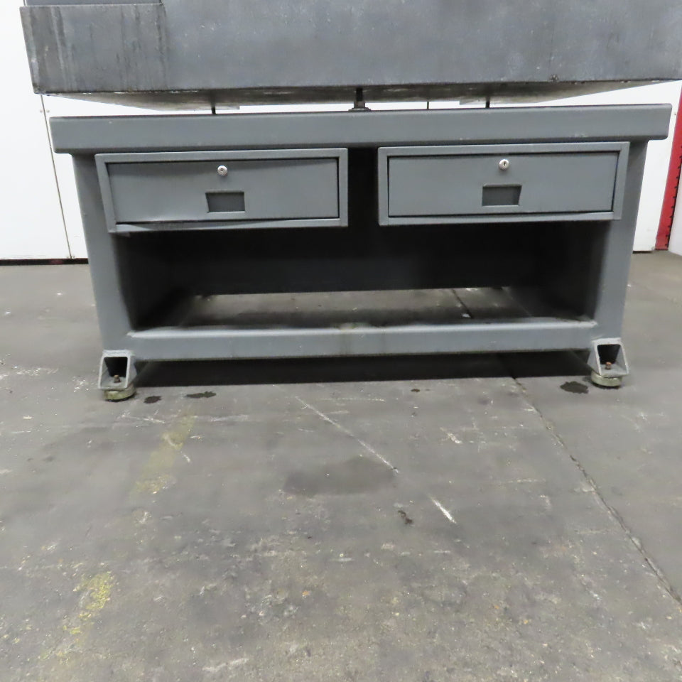 31.5" x 26.5" x 21"H Black Granite Layout Surface Angle Plate 8" Thick W/ Stand