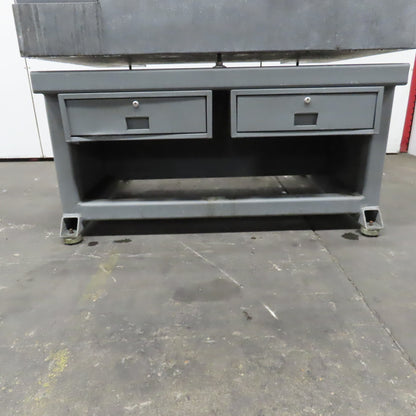 31.5" x 26.5" x 21"H Black Granite Layout Surface Angle Plate 8" Thick W/ Stand