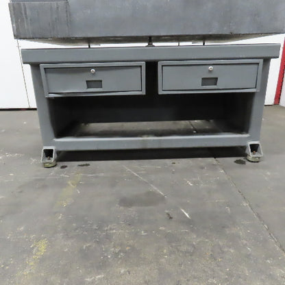 31.5" x 26.5" x 21"H Black Granite Layout Surface Angle Plate 8" Thick W/ Stand